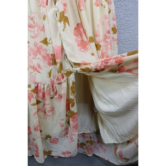 Sugar Lips Babydoll Button Up Maxi Dress-Size Medium-Chiffon-Cottagecore-Lined - Picture 3 of 13